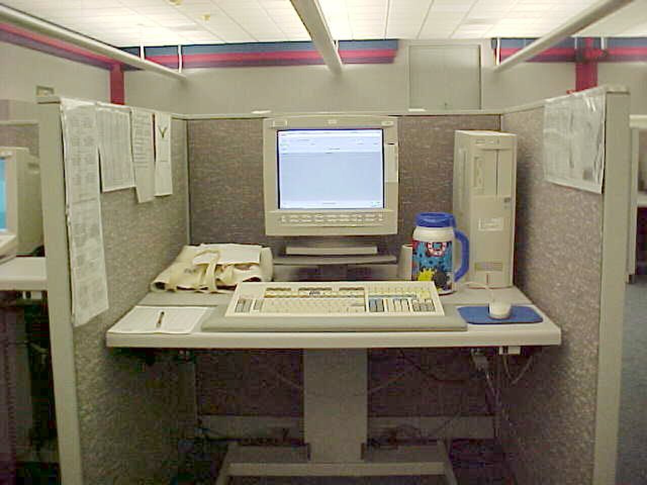 Customer service workstation with computer screens